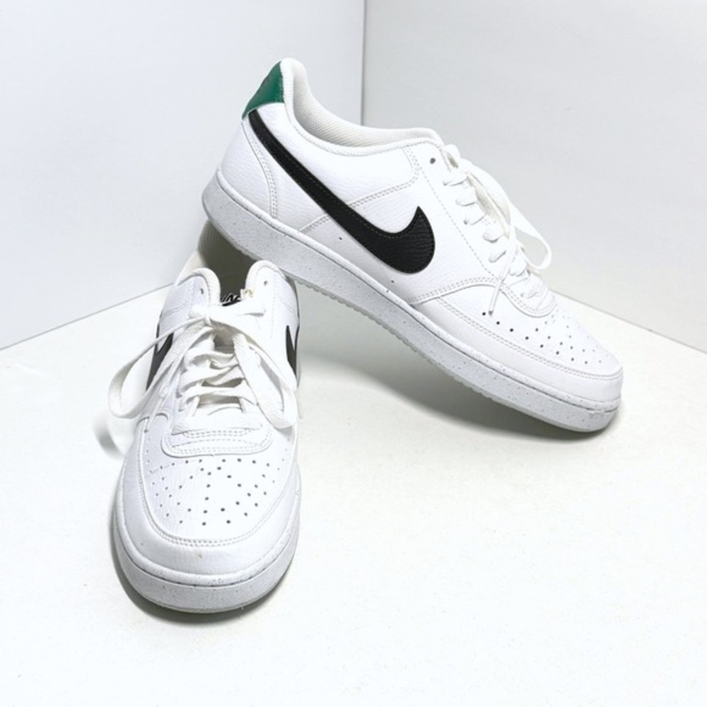 Nike Court Vision Low Next Nature White Black Green Mens Sneakers